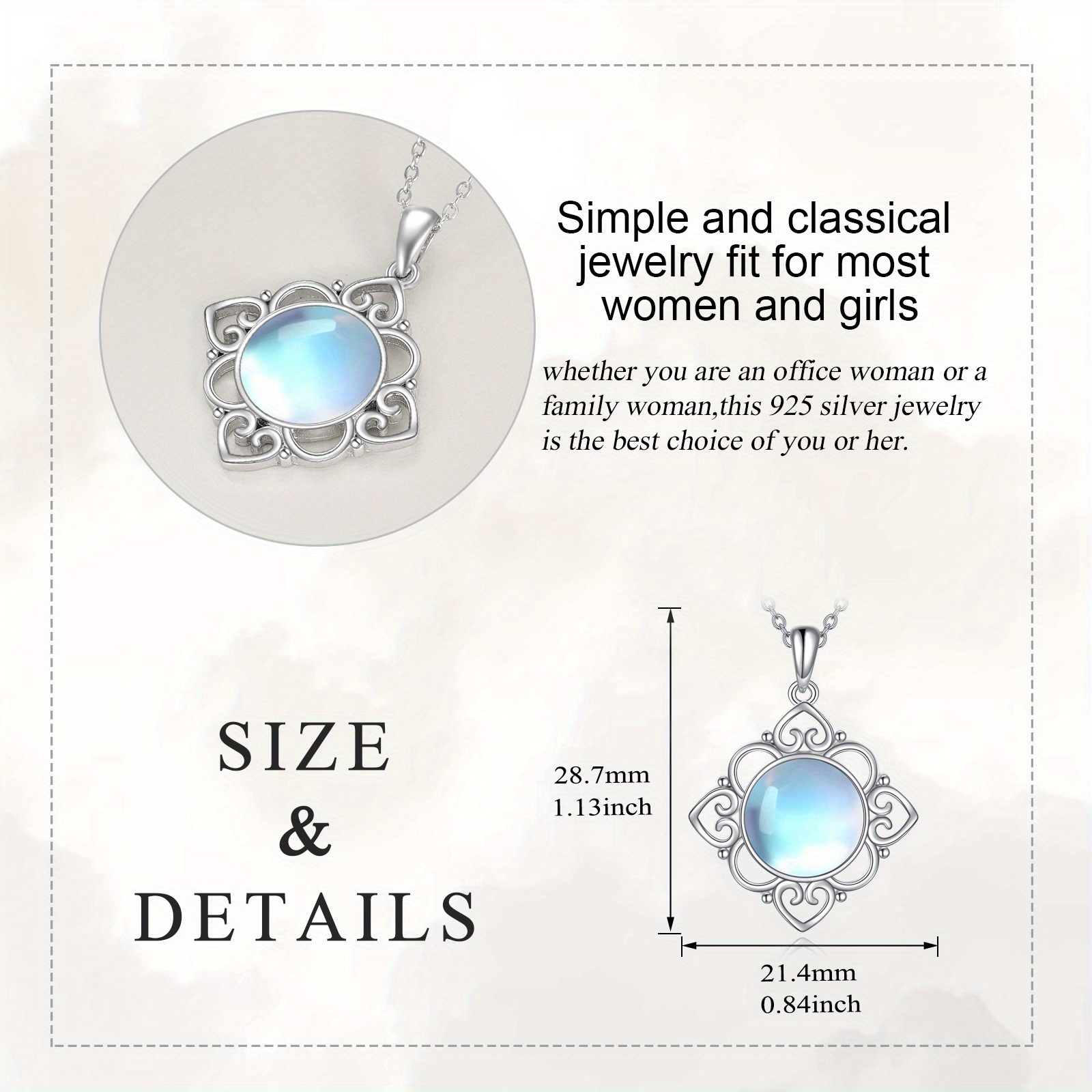 Moonstone Necklace Irish Celtic Knot Pendant Necklace